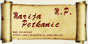 Marija Petkanić vizit kartica